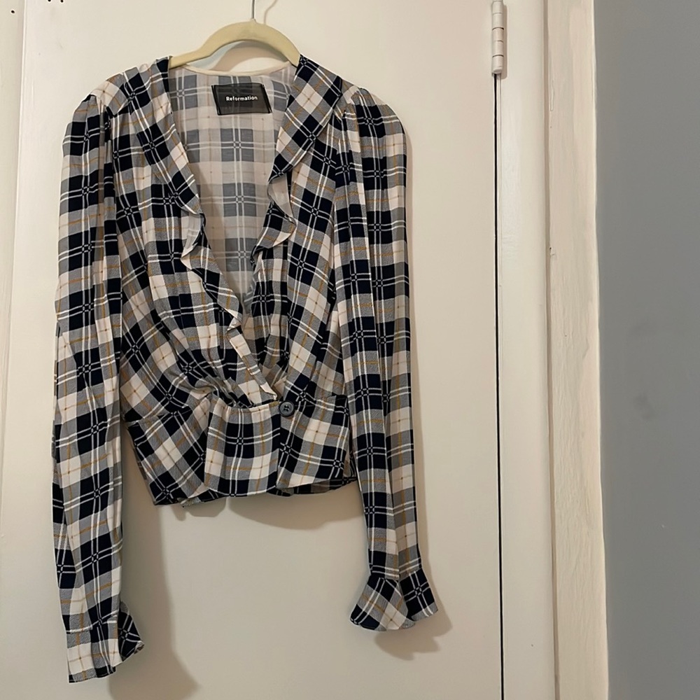 Reformation Plaid Blouse | Worn 1 time